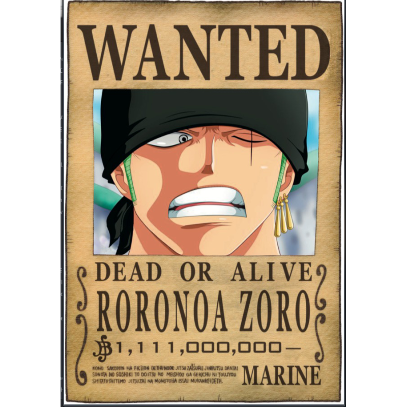 ONE PIECE - Gesucht Roronoa Zoro Wano
