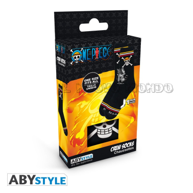 ONE PIECE - Straw Hat Jolly Roger - Black Socks (AbyStyle)