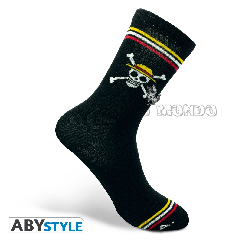 ONE PIECE - Strohhut Jolly Roger - Schwarze Socken (AbyStyle)
