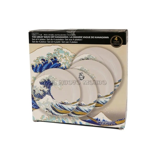 La Grande Onda di Kanagawa Plates – Set 4 | Il Nuovo Mondo Shop