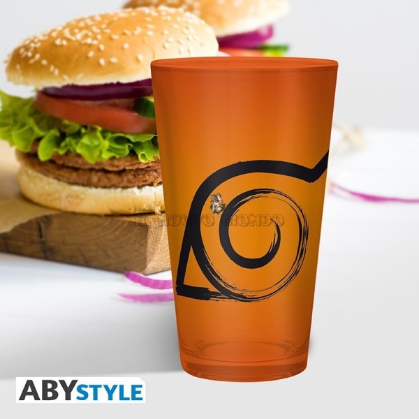Naruto Konoha Symbol Glass 400 ml Official