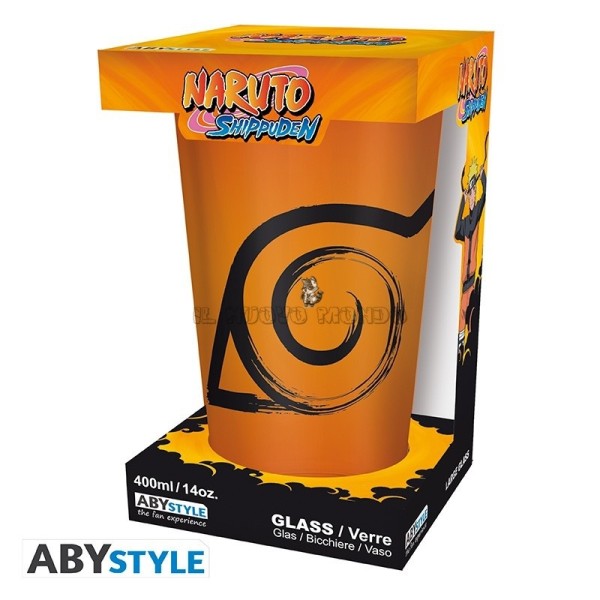 Naruto Konoha Symbol Glass 400 ml Official