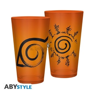Naruto Konoha Symbol Glass 400 ml Official