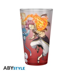Fairy Tail Glass Natsu Lucy Happy Plue 400 ml ABYstyle