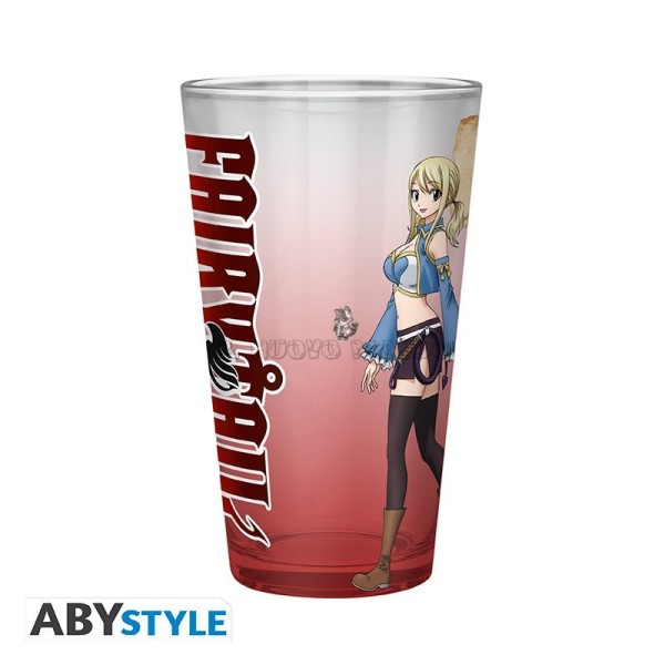 Fairy Tail Glass Natsu Lucy Happy Plue 400 ml ABYstyle