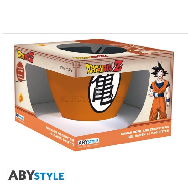 Dragon Ball Goku Symbols Ramen Bowl with Chopsticks