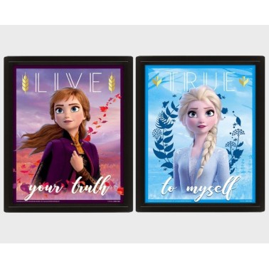 FROZEN - Elsa & Anna - Quadro Lenticolare 3D Doppia Immagine