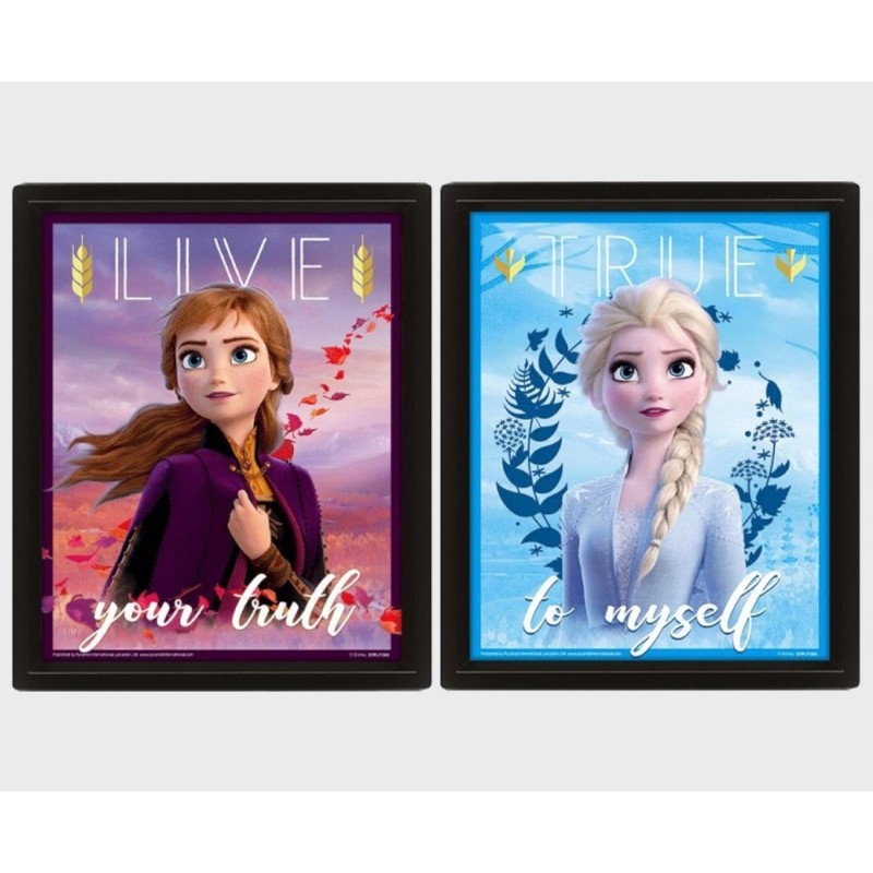 FROZEN - Elsa & Anna - Quadro Lenticolare 3D Doppia Immagine