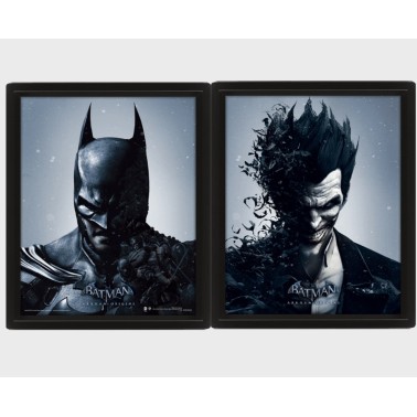 BATMAN ARKHAM ORIGINIS - Batman VS Joker - Quadro Lenticolare 3D Doppia Immagine