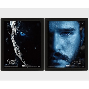 GAME OF THRONES - Jon Snow VS Night King - Quadro Lenticolare 3D Doppia Immagine