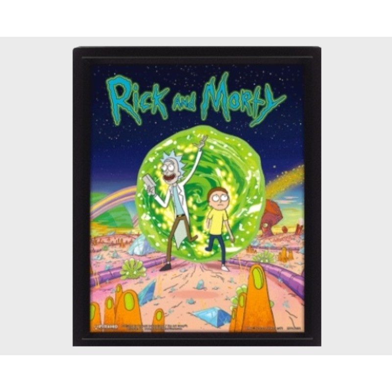 RICK & MORTY - Portal - Quadro Lenticolare 3D