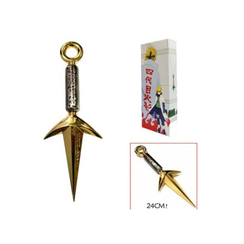 Naruto- Kunai Minato Oro Version con Cofanetto - METALLO