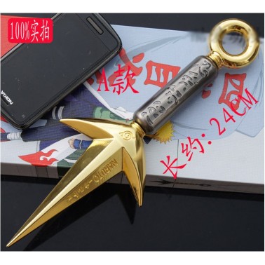 Naruto- Kunai Minato Oro Version con Cofanetto - METALLO